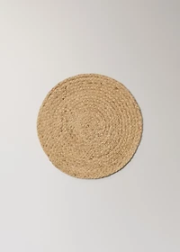 Natural fiber round tablecloth