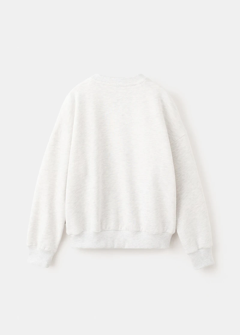 Printed embroidered sweatshirt