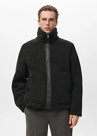 Shearling-lined faux-leather jacket