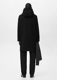 Wool blend coat with hood