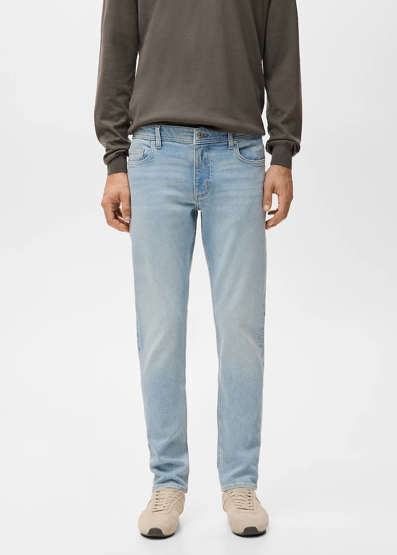 Jan slim-fit jeans with frayed effect