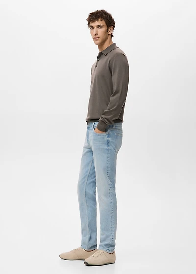 Jan slim-fit jeans with frayed effect