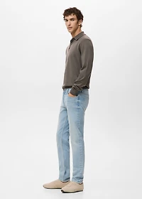 Jan slim-fit jeans with frayed effect