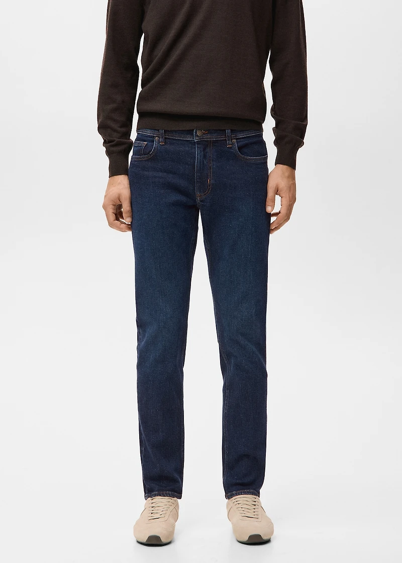 Jan slim-fit dark-wash jeans