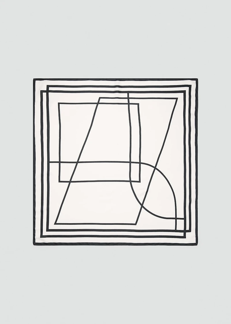 Geometric printed foulard