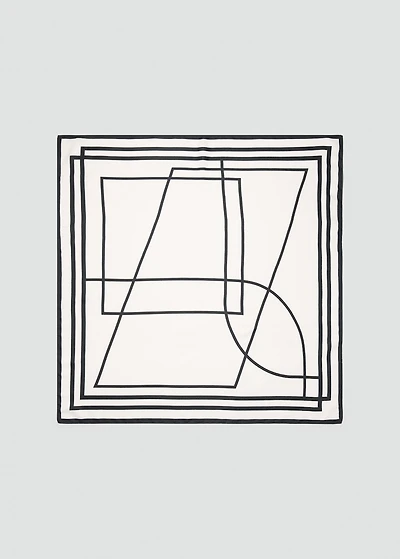 Geometric printed foulard