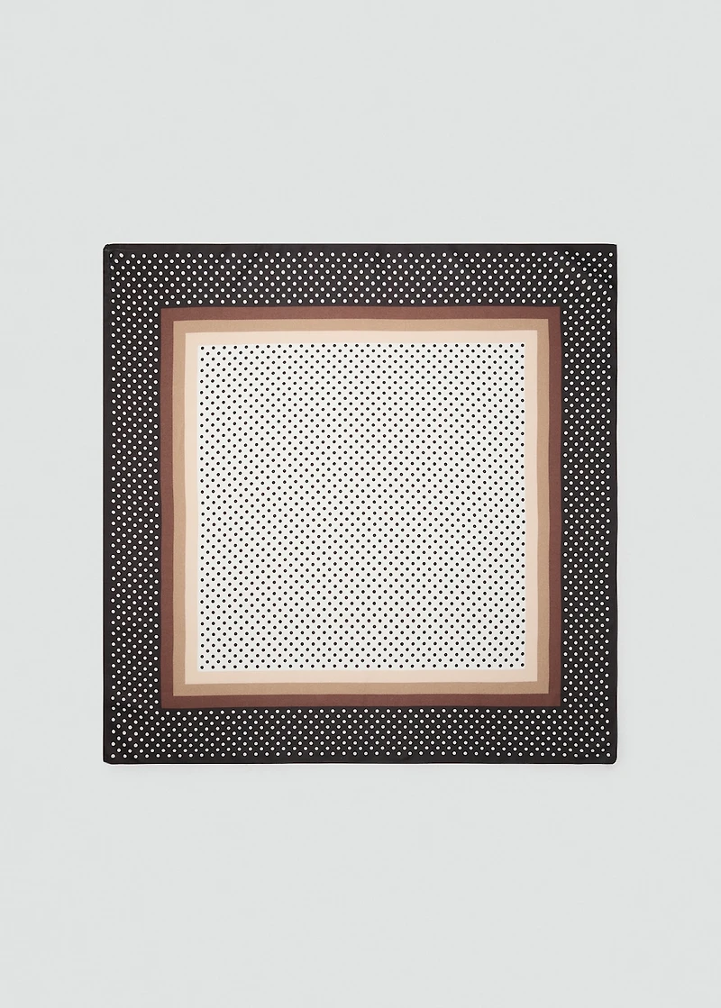 Satin check-print scarf