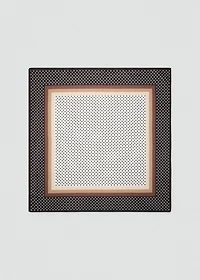 Satin check-print scarf