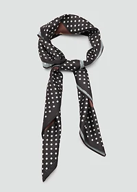 Satin check-print scarf