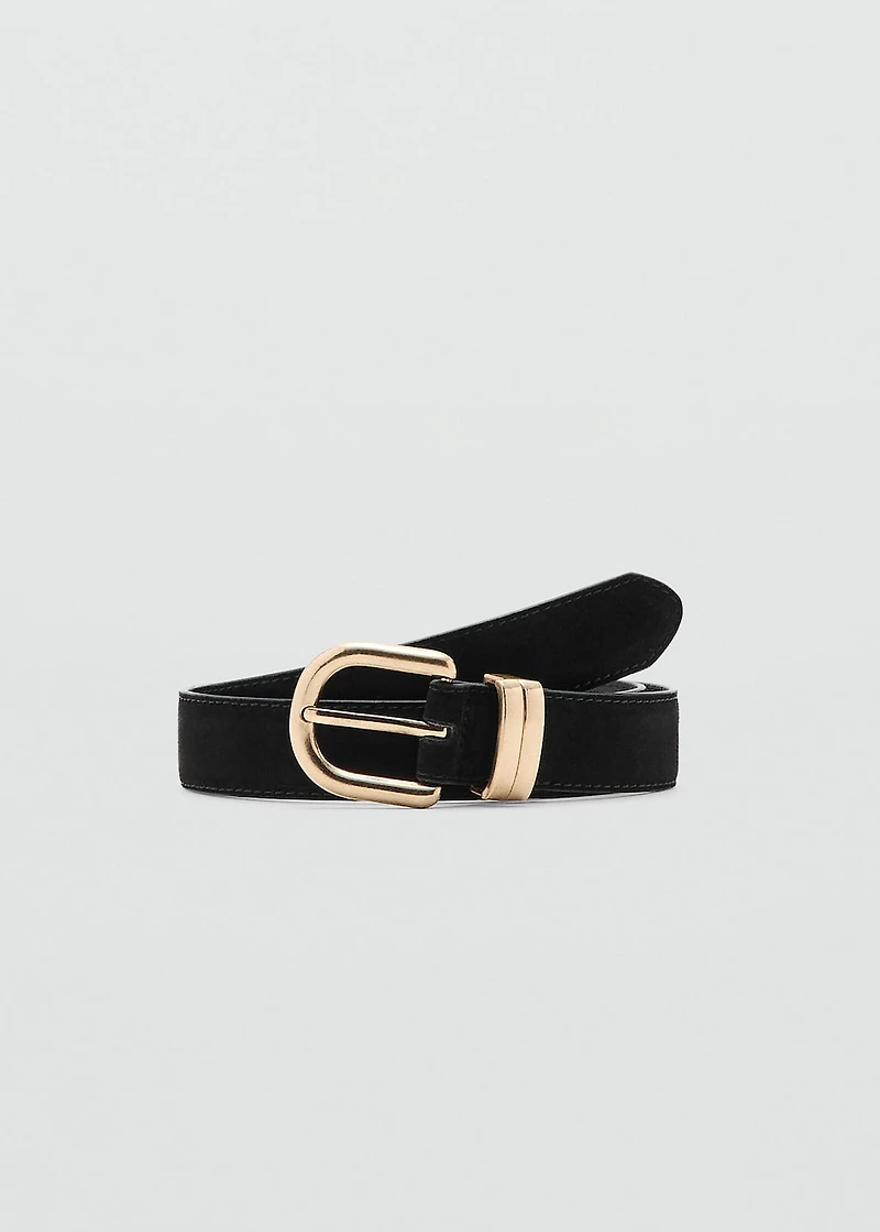 Suede leather belt