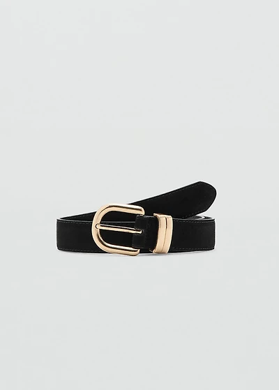 Suede leather belt