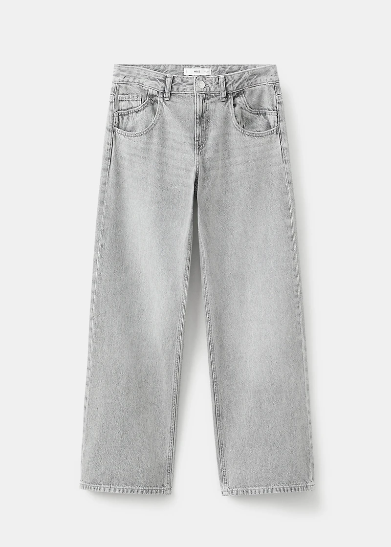 Low-waist straight-leg jeans