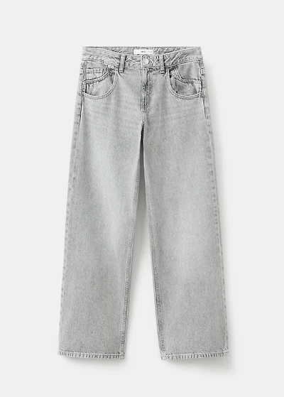 Low-waist straight-leg jeans