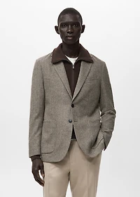 Slim fit wool blend blazer