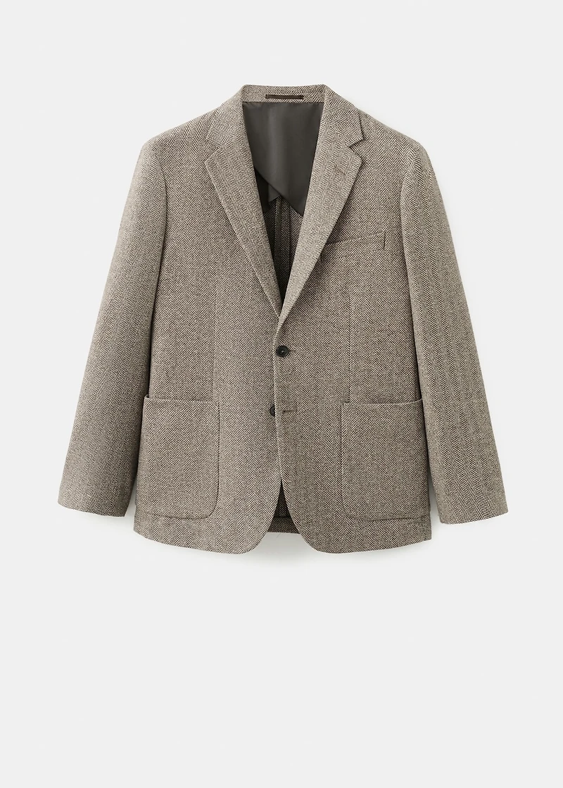 Slim fit wool blend blazer