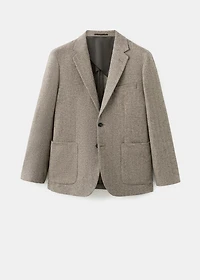 Slim fit wool blend blazer