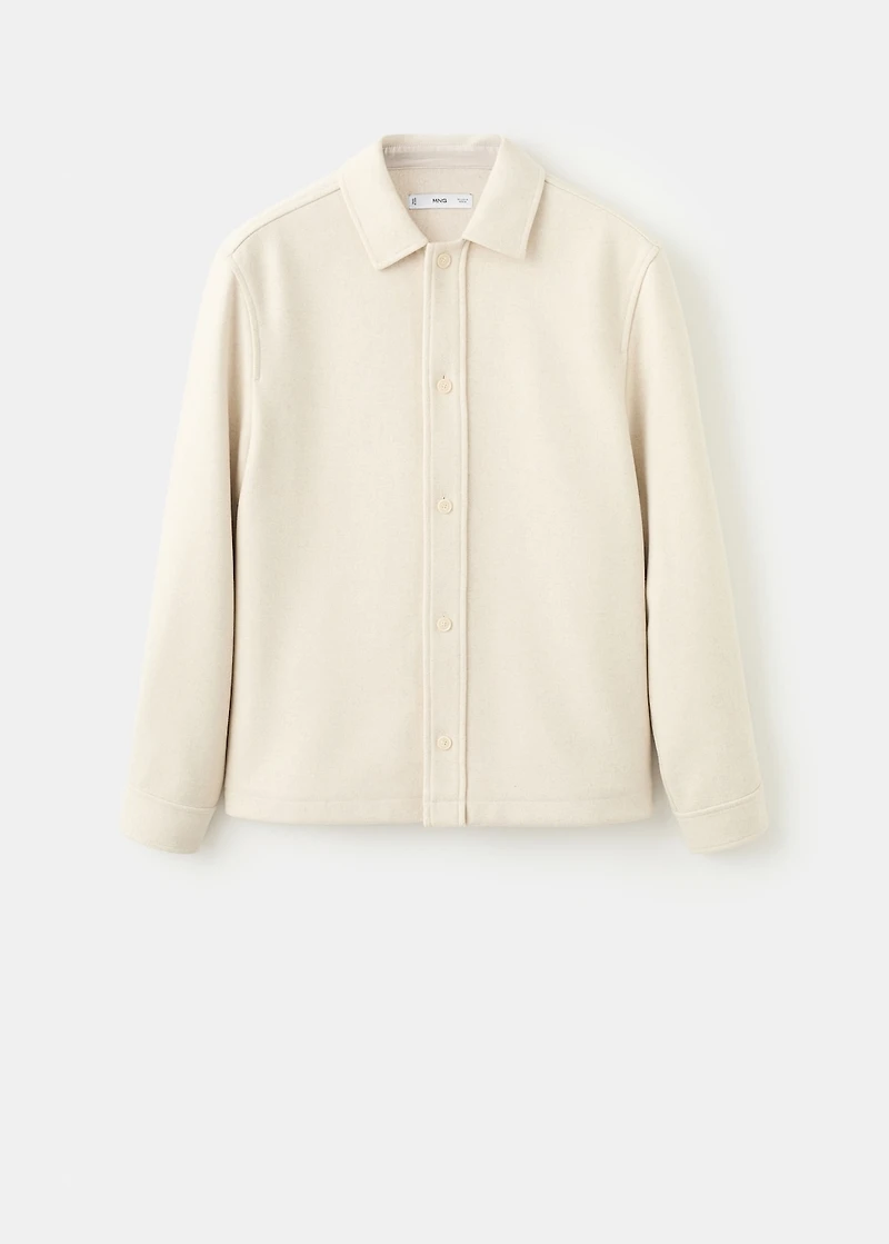 Wool overshirt with buttons