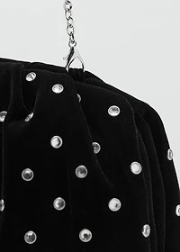 Velvet clutch with rhinestones