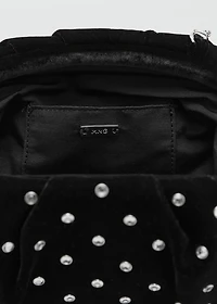 Velvet clutch with rhinestones