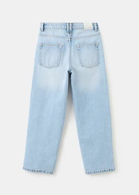 Mid-rise straight jeans