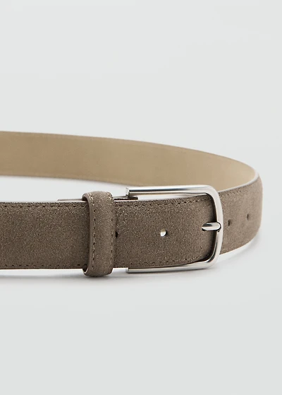 Thin suede leather belt