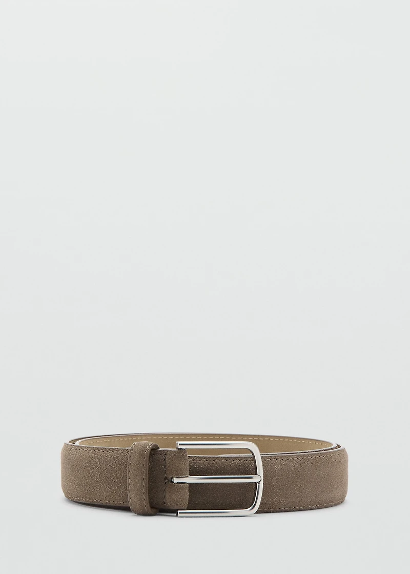 Thin suede leather belt