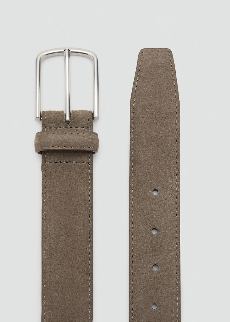 Thin suede leather belt