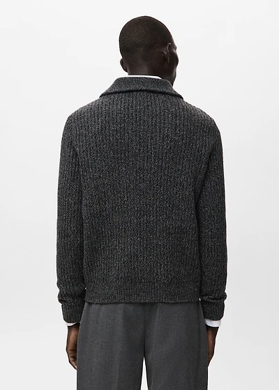 Wool-blend sweater with zipper