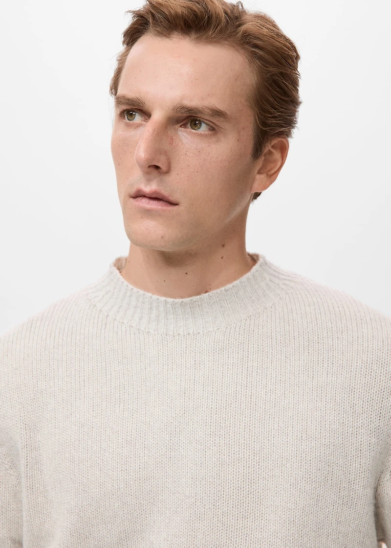 Structured wool-blend knitted sweater