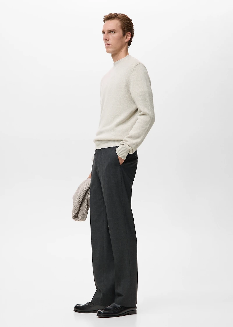 Structured wool-blend knitted sweater