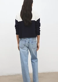 Bicolour high collar sweater