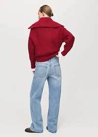 Sweater with funnel neck and zip