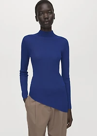 Sweater with asymmetrical turtleneck