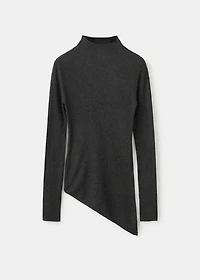 Sweater with asymmetrical turtleneck