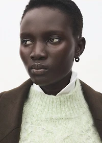 Braided sweater with perkins neck