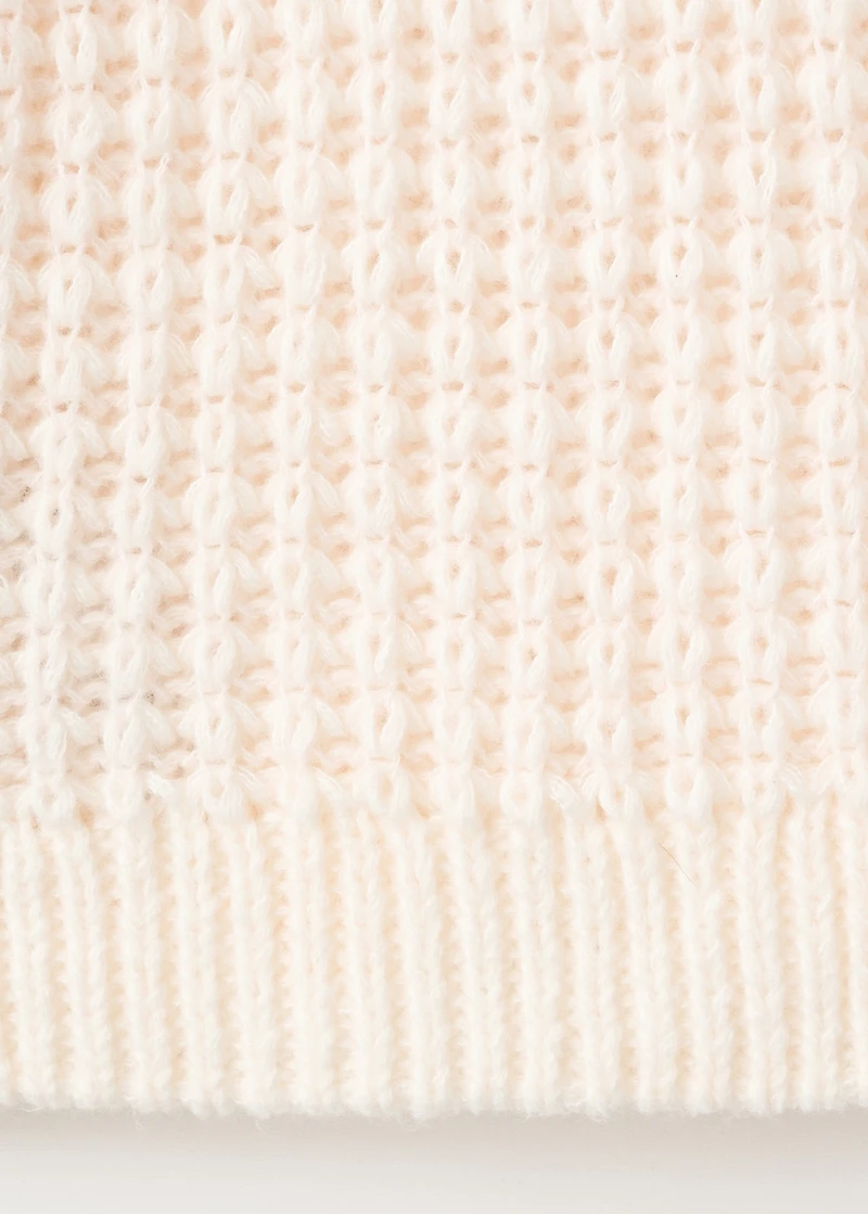 Knit sweater with lace pattern