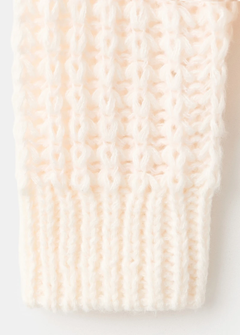 Knit sweater with lace pattern