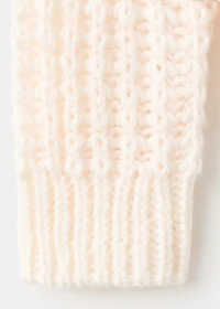 Knit sweater with lace pattern