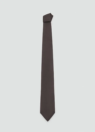 Plain silk tie