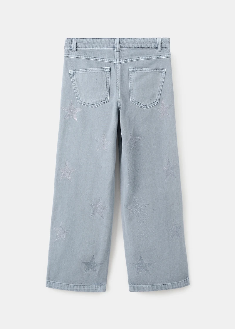Jeans with glitter star detailing
