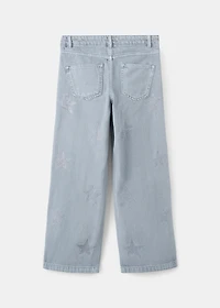 Jeans with glitter star detailing