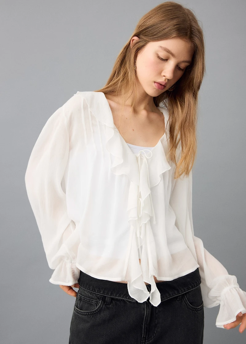 Fluid ruffled blouse