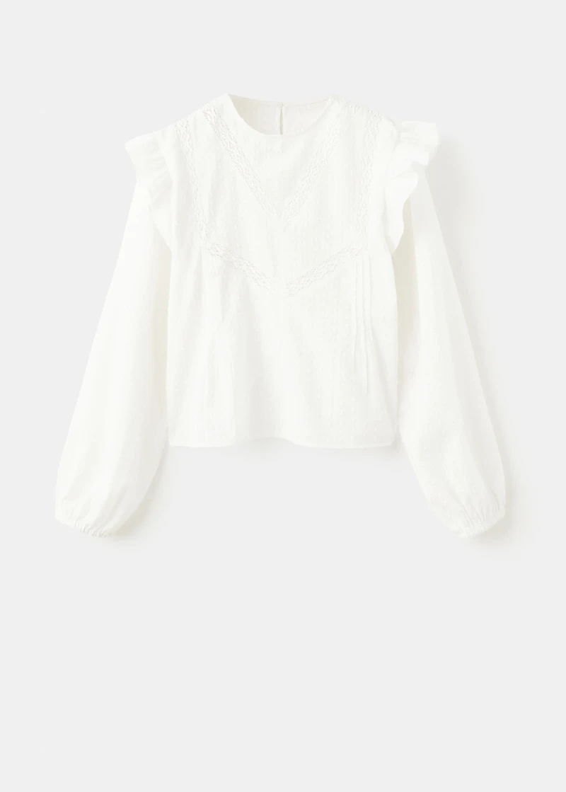 Ruffled plumeti blouse