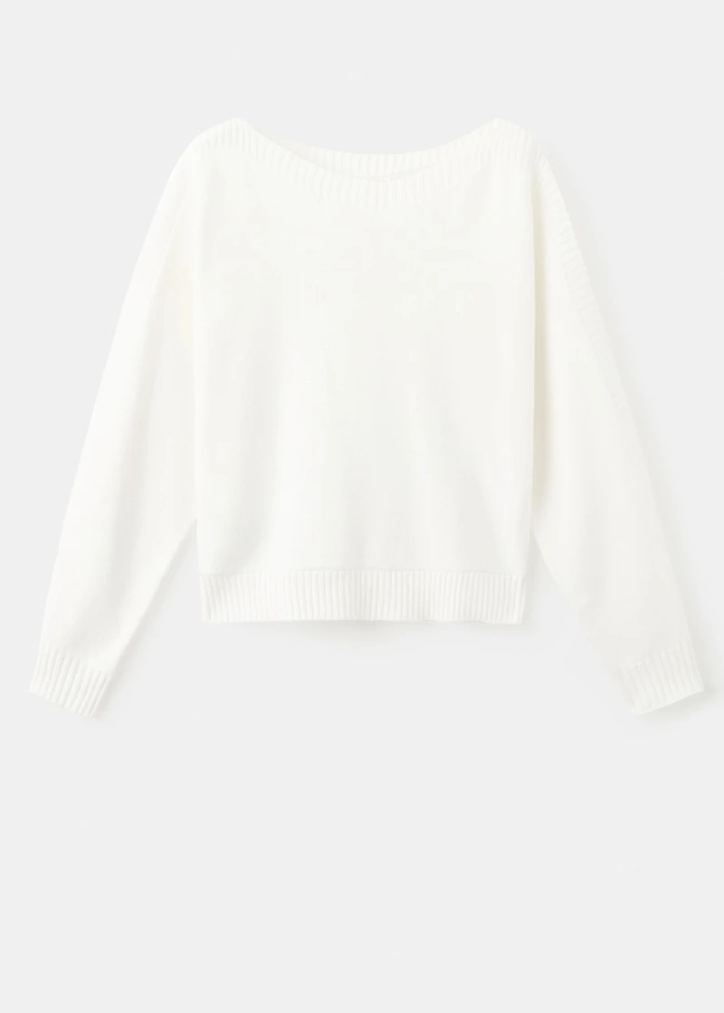 Knitted sweater with cut-out