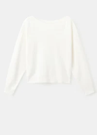 Knitted sweater with cut-out