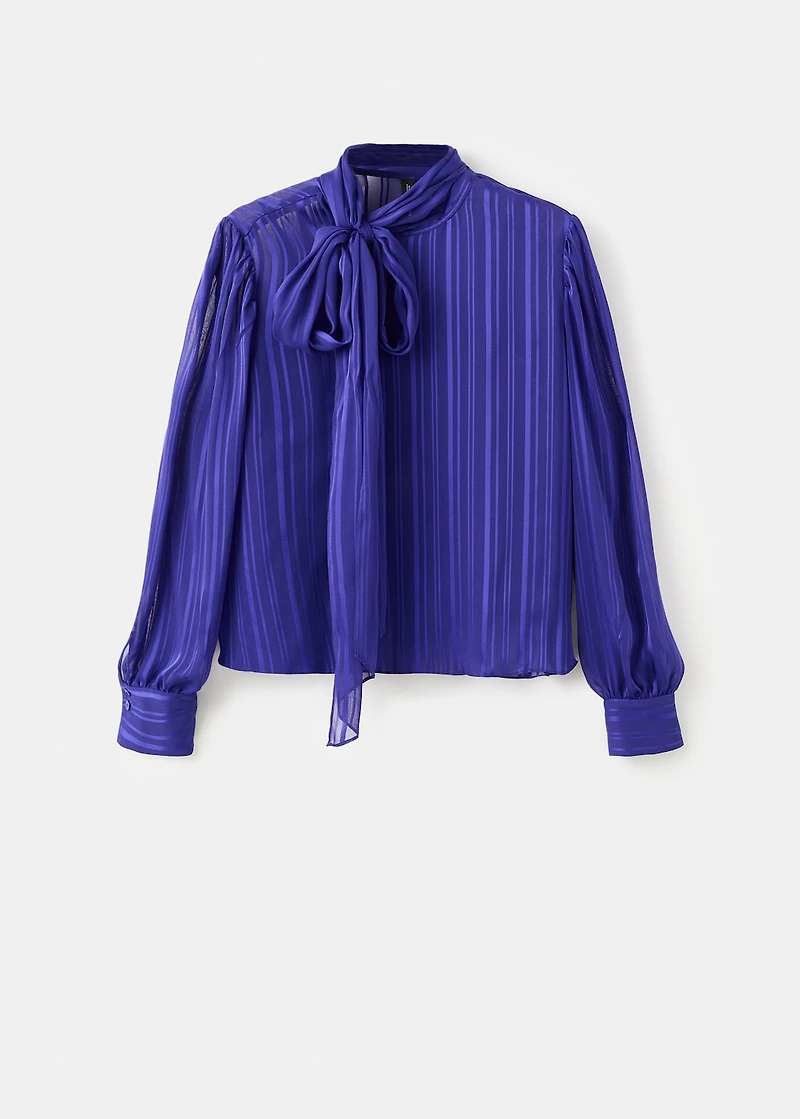 Striped blouse with scarf