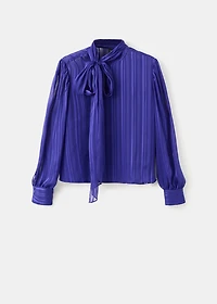 Striped blouse with scarf