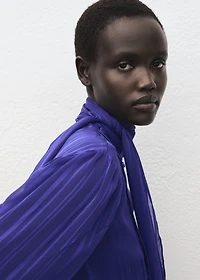 Striped blouse with scarf