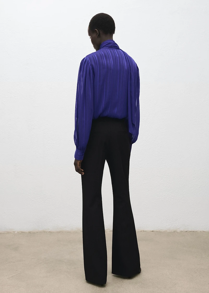 Striped blouse with scarf