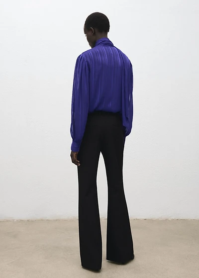 Striped blouse with scarf